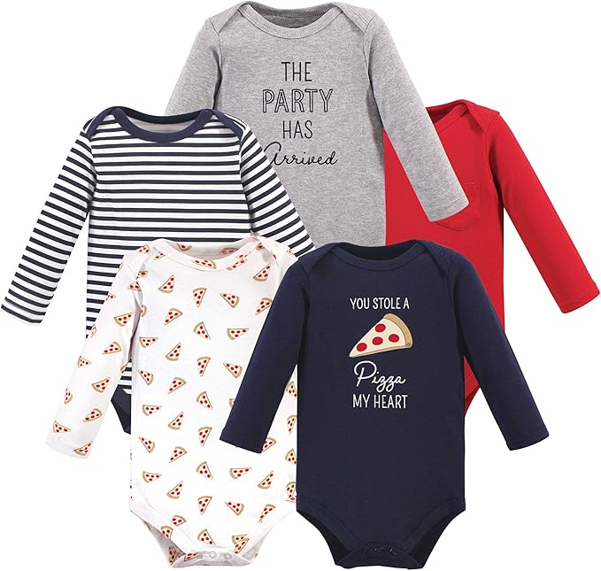 Hudson Baby baby-boys Cotton Long-sleeve Bodysuits 5-pack by HudsonBaby