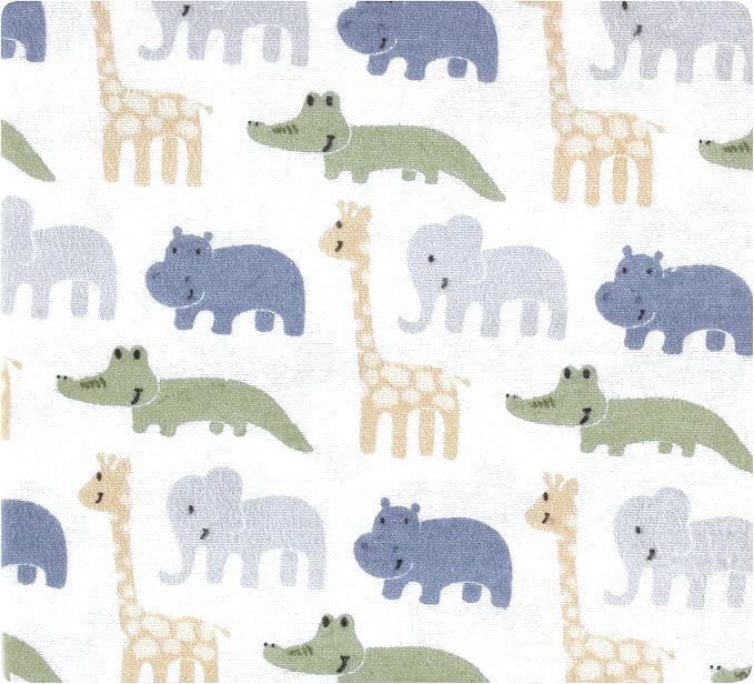 Hudson Baby Cotton Flannel Receiving Blankets 4-Pack, Wild Leaf Safari - Image 3