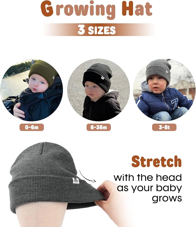 FURTALK Baby Beanie Knit Winter Hats 3 Pack - Image 3