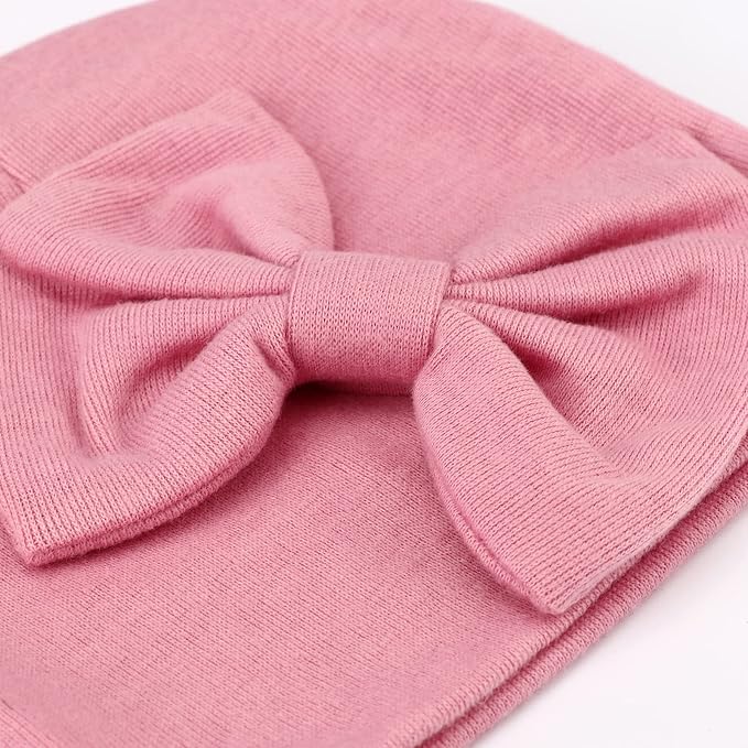 Newborn Baby Hats and Mittens Set Infant Bow Beanie Cap Toddler Gloves Newborn - Image 5