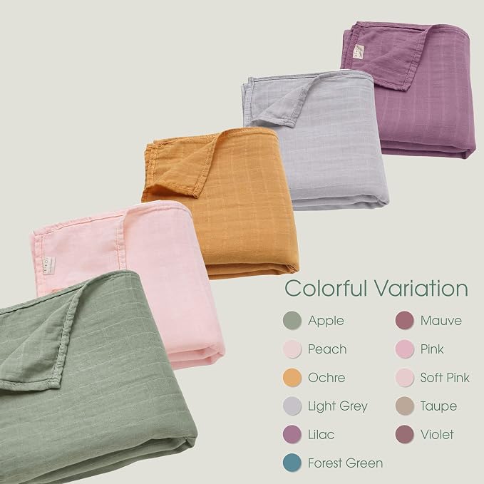Ali+Oli Muslin Swaddle Blanket for Baby Large 47" x 47" Soft Rayon Made from - Image 5