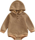 Thorn Tree Newborn Baby Boys Hooded Sweatshirt Long Sleeve Solid Romper Infant by ThornTree