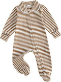 Seyurigaoka Newborn Baby Boy Girl Romper Long Sleeve Zipper Jumpsuit by SEYURIGAOKA