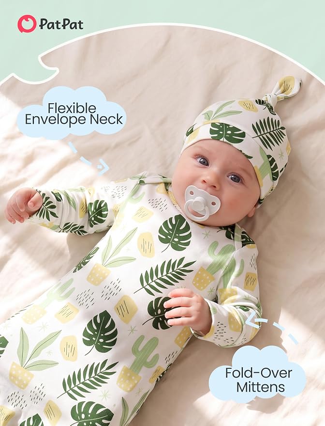 PATPAT Baby Sleeper Gown with Hat - Image 3
