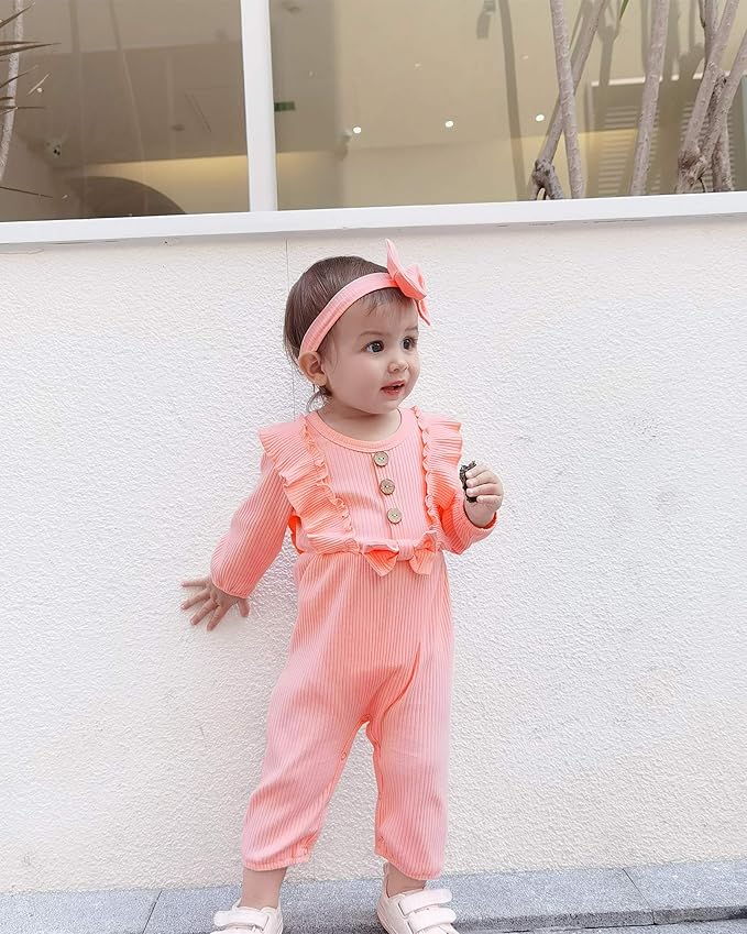 Mioglrie Newborn Baby Girl Clothes 1 Piece Infant Fall Winter Romper Outfit | - Image 3