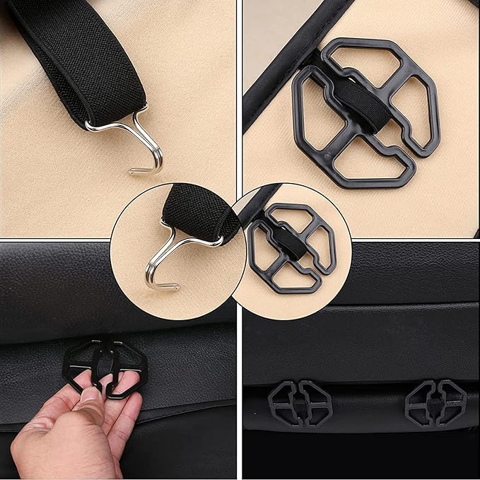 Coverado Car Seat Covers Full Set, Seat Covers for Cars, Gray Car Seat Protector Waterproof, Nappa Leather Car Seat Cushion, Car Seat Covers Front Seats and Back Fit for Most Cars