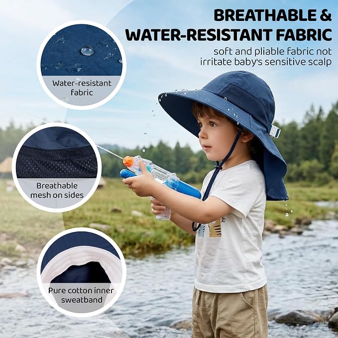 Baby Sun Hat with Neck Flap UPF 50+ - Image 3