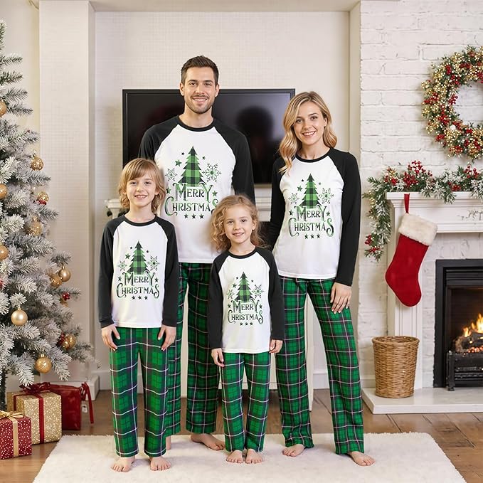 Awoscut Family Christmas Pajamas Matching Pajamas for Family, Xmas PJs Sets Holiday Sleepwear