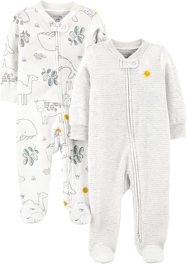 Simple Joys by Carter's Unisex Baby 2-way Zip Thermal Footed Sleep and Play by SimpleJoysbyCarters