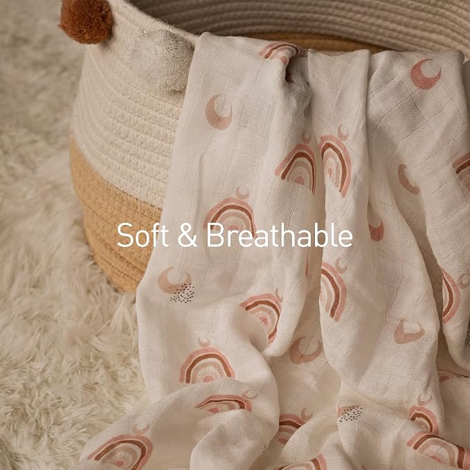 GLLQUEN BABY Muslin Swaddle Blankets 4Pk Receiving Blanket Large 35" x 40" | - Image 4
