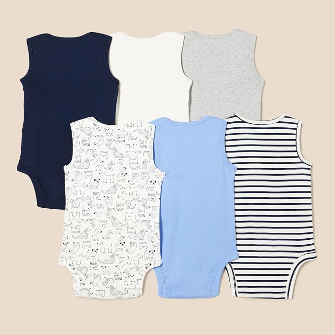 Amazon Essentials Unisex Babies' Sleeveless Cotton Rib Bodysuits - Image 2