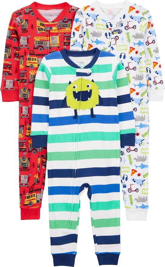 Simple Joys by Carter's Babys' 3 pack Snug Fit Footless Cotton Pajamas by SimpleJoysbyCarters