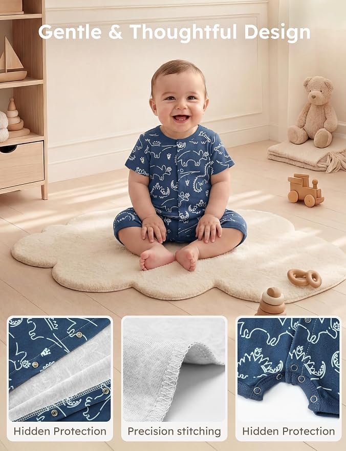 Yoofoss Baby Boy Romper 0-18 Months 100% Organic Cotton Newborn Summer Clothes - Image 4