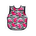 BapronBaby Watermelon Stripes Bapron - No Neck Tie Safer Bib for Baby & Toddler - Soft Waterproof Stain Resistant - Machine Washable - Sz Baby/Toddler 6m-3T