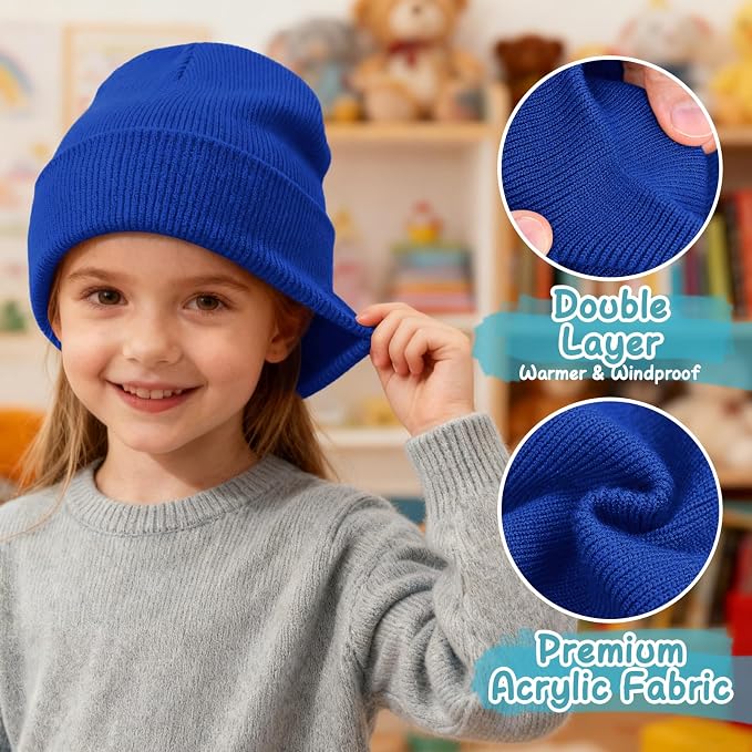 ZOORON Toddler Beanie Baby Kids Beanies Warm Winter Hat Knit Skull Cap - Image 3