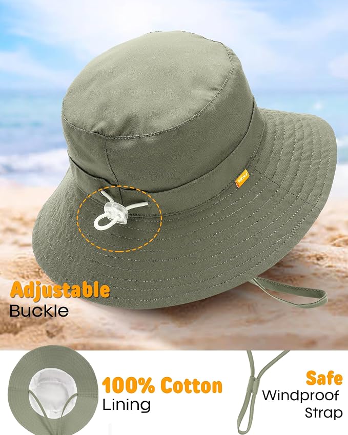 FURTALK Baby Sun Hat Toddler Bucket Hat Beach Smile Face UPF 50+ | Stays in the - Image 2