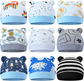 Geyoga 9 Pieces Newborn Baby Hat Bear Ears Infant Caps Baby Boy Girl Toddler by Geyoga