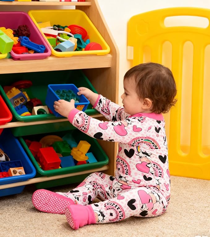 uideazone Baby Girls Footed Pajamas, Zip Sleeper - Image 4