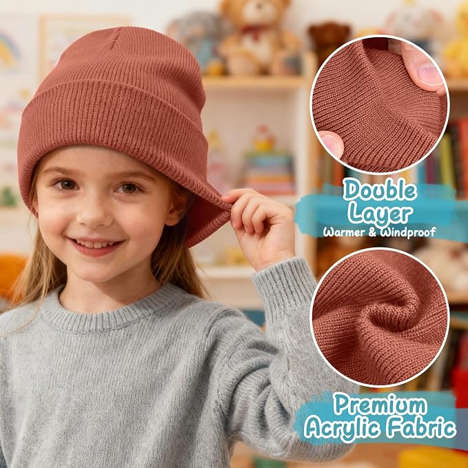 ZOORON Toddler Beanie Baby Kids Beanies Warm Winter Hat Knit Skull Cap - Image 3