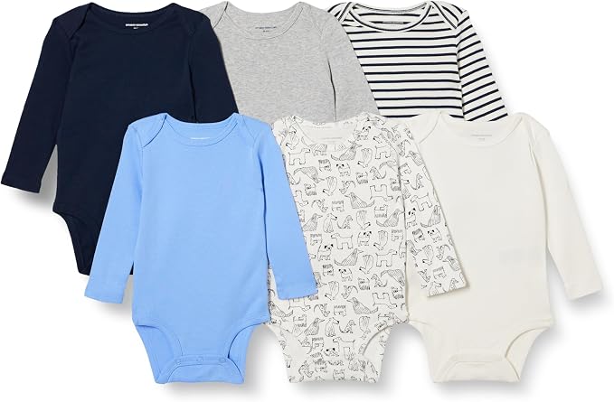 Amazon Essentials Unisex Babies' Long-Sleeve Cotton Bodysuits by AmazonEssentials