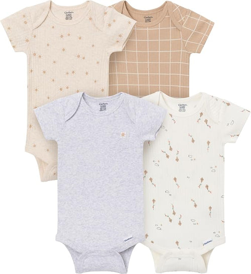 4-Pack Baby Boys Dino Blues Short Sleeve Onesies® Bodysuits by Gerber