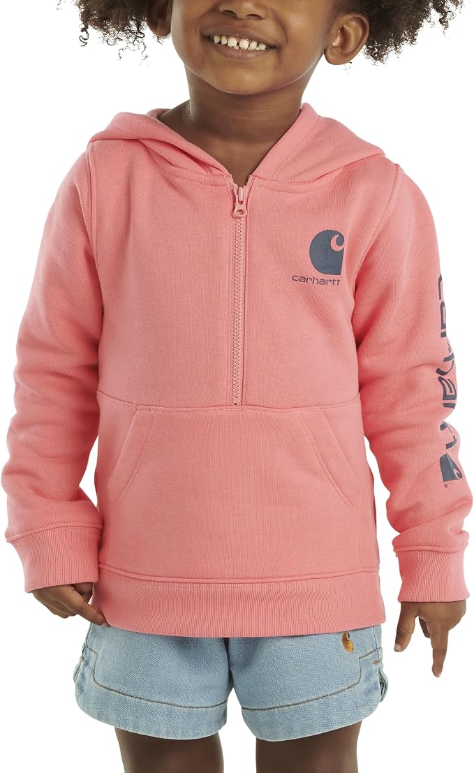 Carhartt girls Long-sleeve Half-zip Hooded Sweatshirt by Carhartt