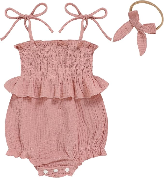 Baby Girl Romper Ruffle Newborn Girl Bodysuit Jumpsuit Baby Girl Clothes Outfit by ZOELNIC
