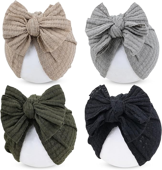 Cinaci 4 Pieces Baby Girls Turban Hats by Cinaci