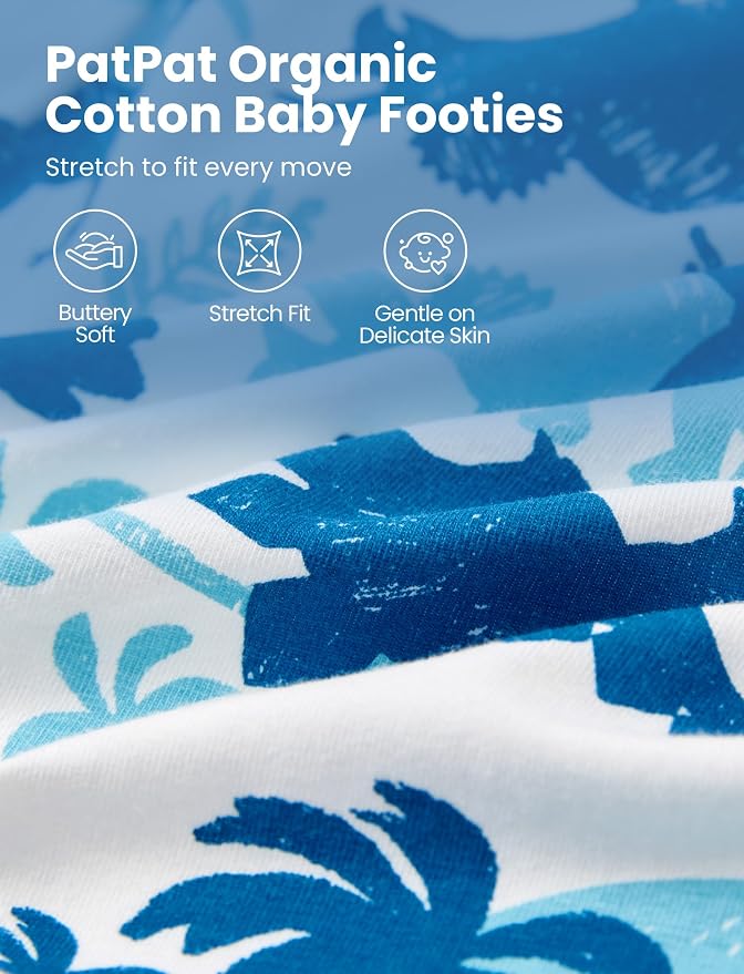 PATPAT Organic Cotton Baby Footie Pajamas - Image 4