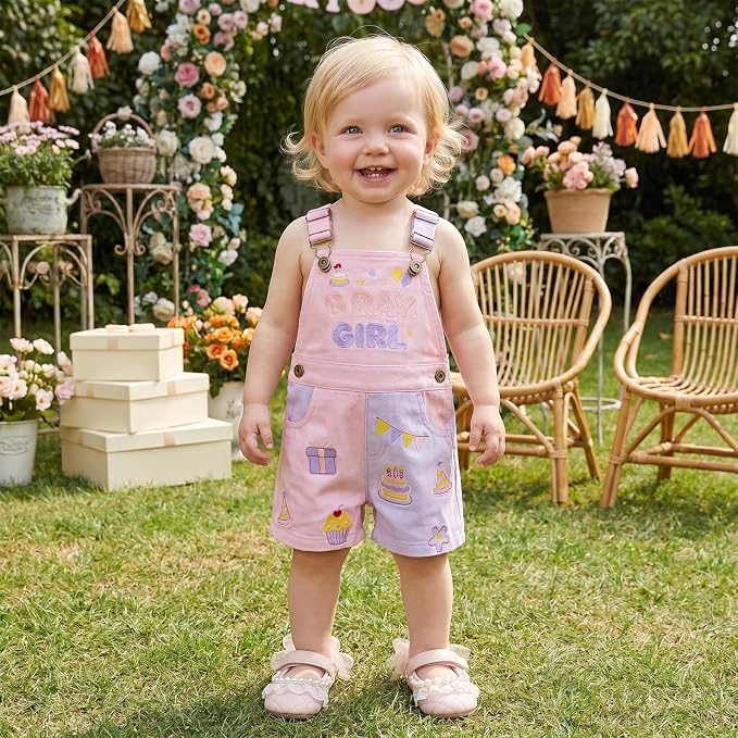 Fernvia Toddler Kids Baby Girl Boy Contrast Color Overalls Shorts Clothes - Image 4