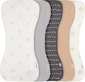 Gerber Baby Unisex Burp Cloths 5-Pack, Tan Grey, Size 10.5" x 21"