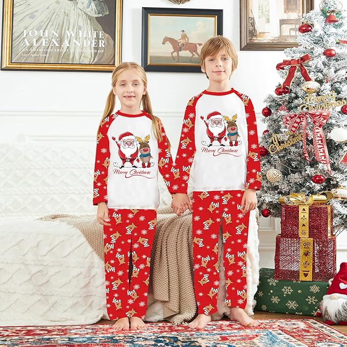 Awoscut Family Christmas Pajamas Matching Pajamas for Family, Xmas PJs Sets Holiday Sleepwear