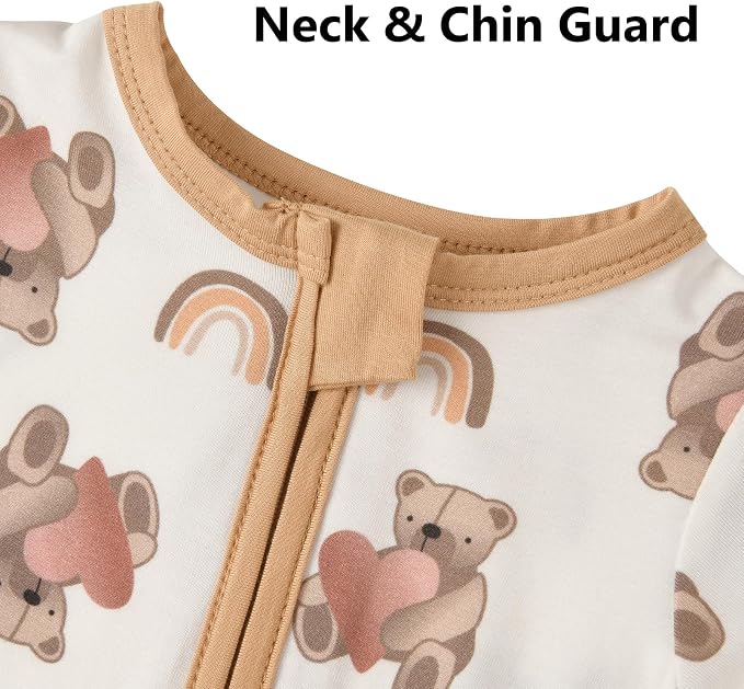 Aablexema Baby Short Sleeve Footless Pjs Zipper Romper 3-Pack | Soft Breathable - Image 3