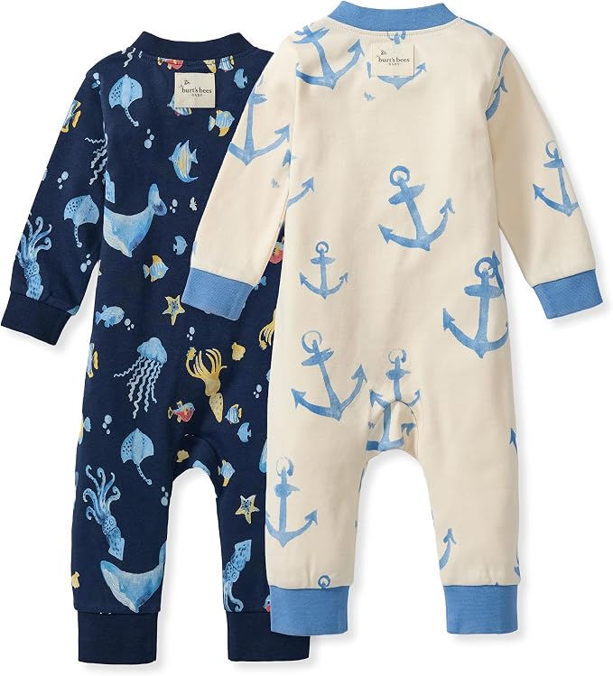 Burt's Bees Baby Unisex Sleep and Play Pajama, Footless One-Piece Zipper PJ | - Image 2