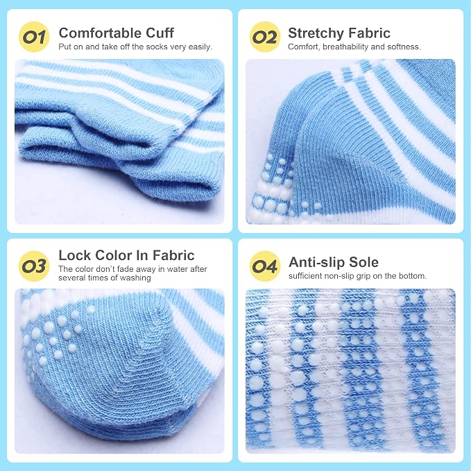 Toddler Non Slip Grip Ankle Socks - Image 6