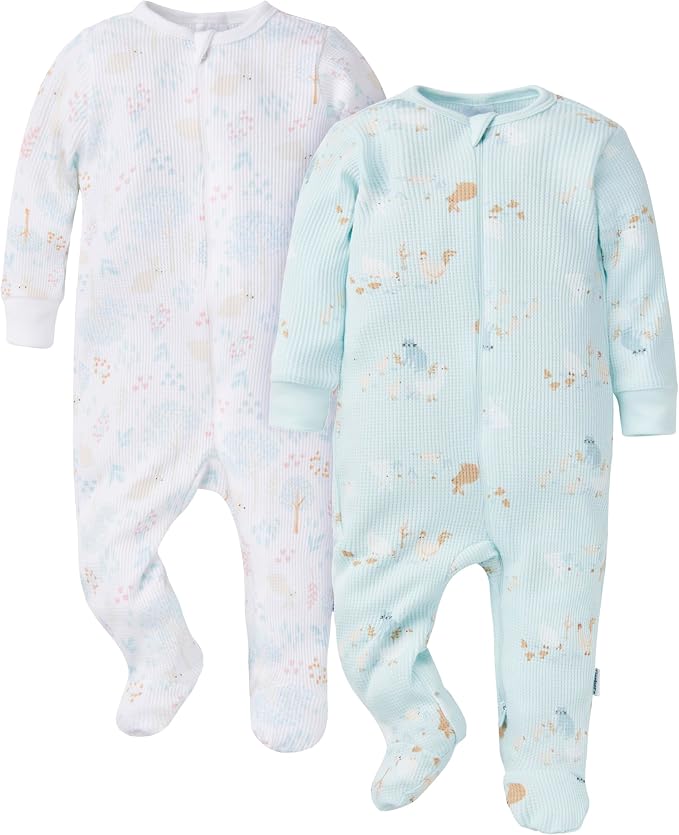 Gerber Baby 2-pack 2-way Zip Thermal Footed Sleep 'N Play by Gerber