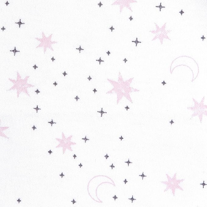 HALO 100% Cotton Sleepsack Swaddle, 3-Way Adjustable Wearable Blanket, TOG 1.5, Midnight Moons Pink, Newborn, 0-3 Months