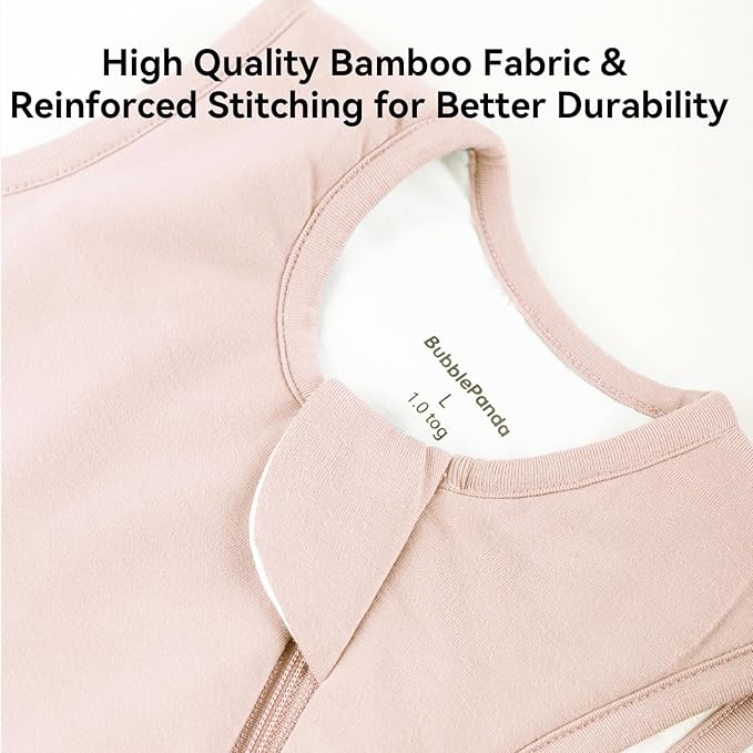 BubblePanda Rayon Made from Bamboo Sleep Sack 6-12 Months 0.5 Tog Soft Lightweight Toddler Sleep Sack for Babies 2-Way Zipper Wearable Blanket Baby 6 Months