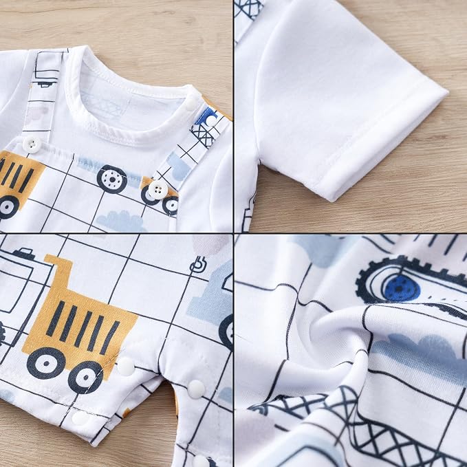 2-Pack Baby Boys Girls Romper Newborn Cartoon Print Short Sleeve Onesie Summer - Image 4
