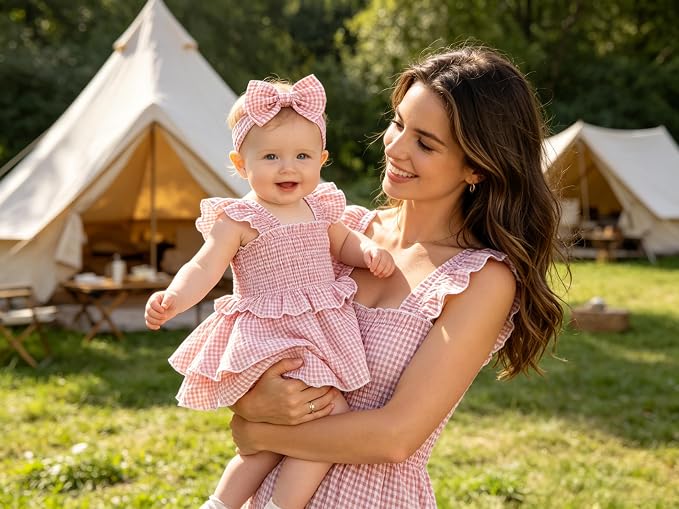 YOUNGER TREE Baby Girl Clothes Ruffle Romper Boho Dress Summer Cake Smash - Image 2