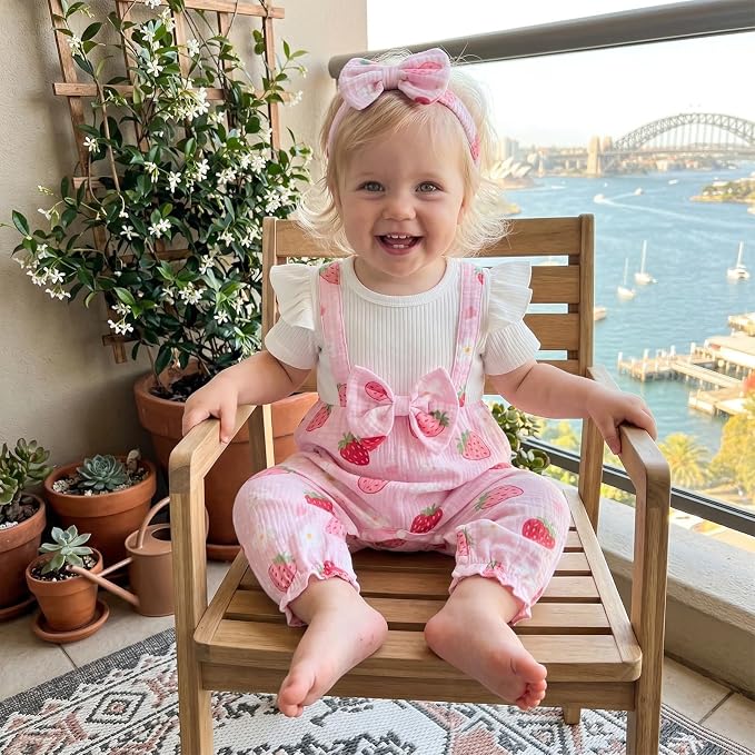 YINGISFITM Newborn Baby Girl Summer Clothes Short Sleeve Bubble Romper Bow - Image 2