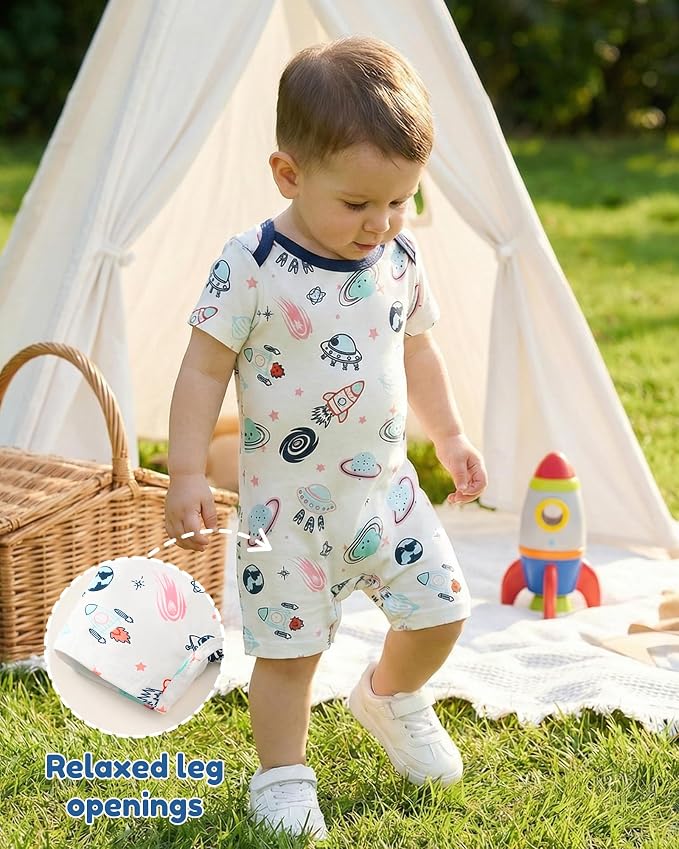 NZRVAWS Newborn Baby Boy Clothes Infant Romper 2-Pack outfit Cute Pattern - Image 5