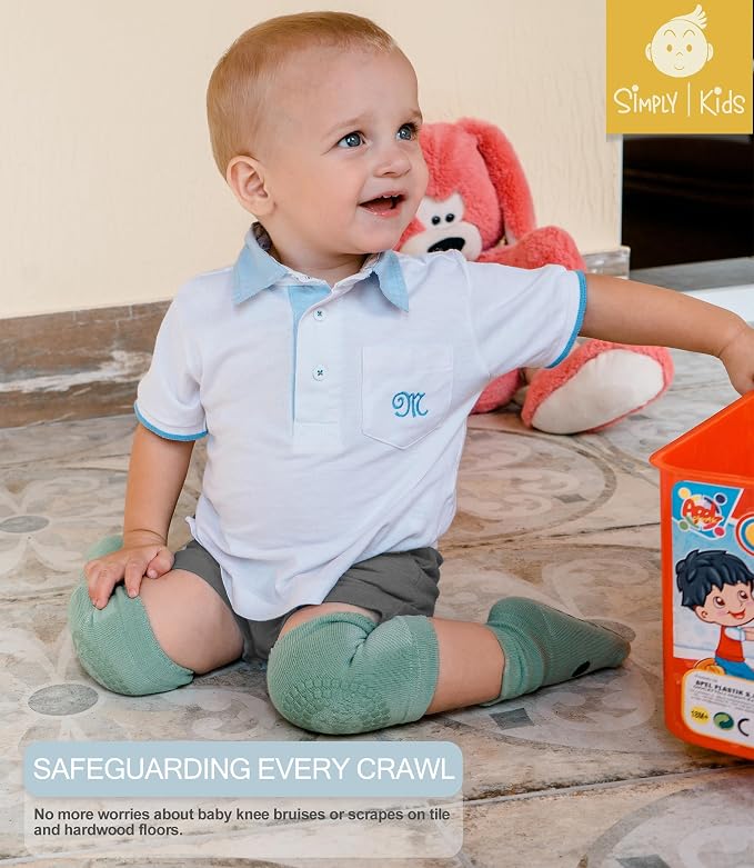 Simply Kids Anti-Slip Baby Knee Pads and Socks Set - Image 2