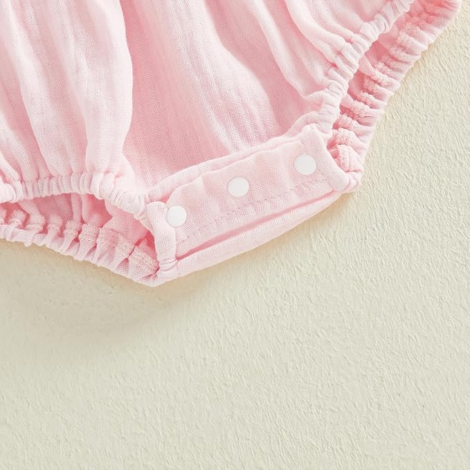 Kavousa Newborn Baby Girl Clothes Summer Bubble Romper Headband Outfit - Image 6
