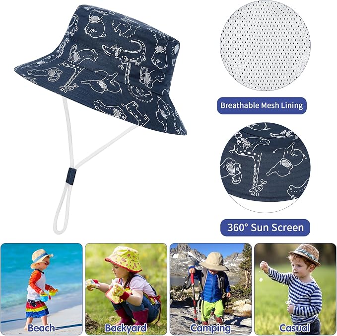 Komorebi Toddler Sun Hat UPF 50+ Kids Beach Bucket Hats Boys Girls 0-8Y | Cute - Image 6