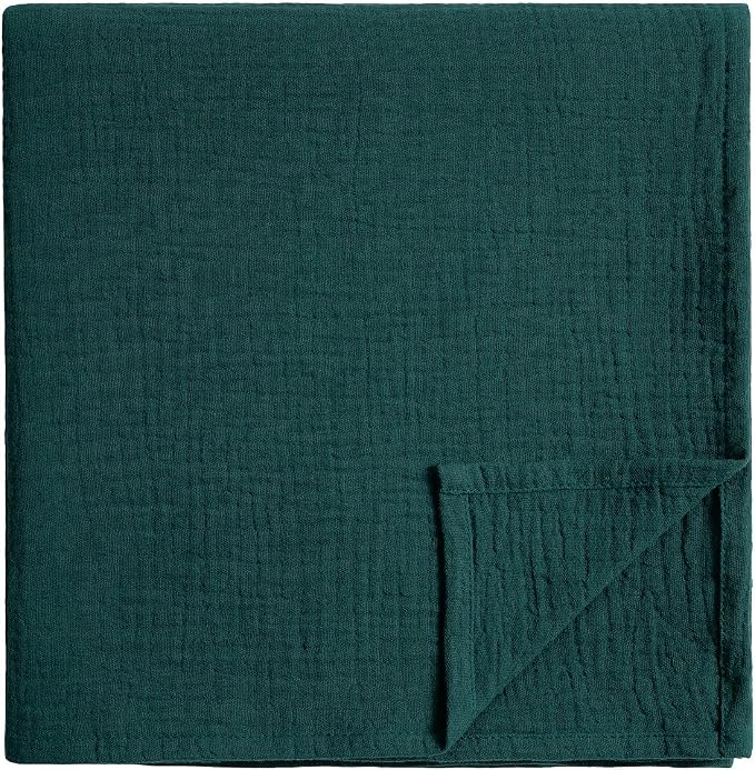 Meracorallo Muslin Swaddle Blanket, 100% Cotton, Dark Green | Soft Breathable by Meracorallo