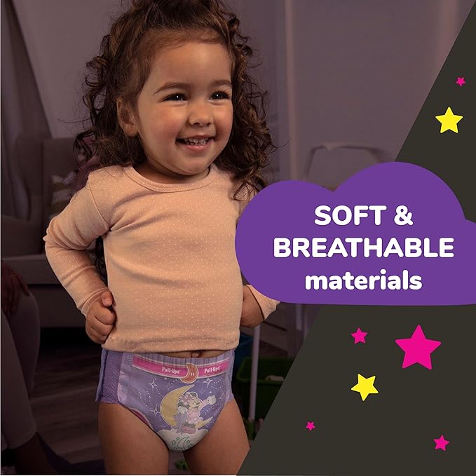 Pull-Ups Girls' Night-Time Potty Training Pants, Size 5T-6T Overnight Training Underwear (46-60 lbs), 44 Ct