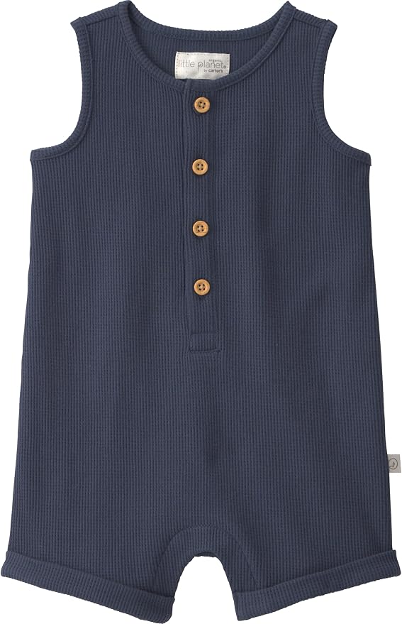 little planet by carter's Unisex Baby Waffle Knit Button-Front Jumpsuit made by LittlePlanet