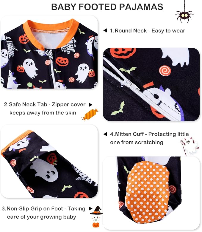 uideazone Baby Girls Footed Pajamas, Zip Sleeper - Image 7