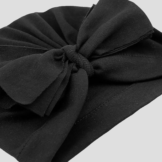 DRESHOW BQUBO 5 Pieces Newborn Baby Turban Hats Bow Baby Infant Beanie - Image 5